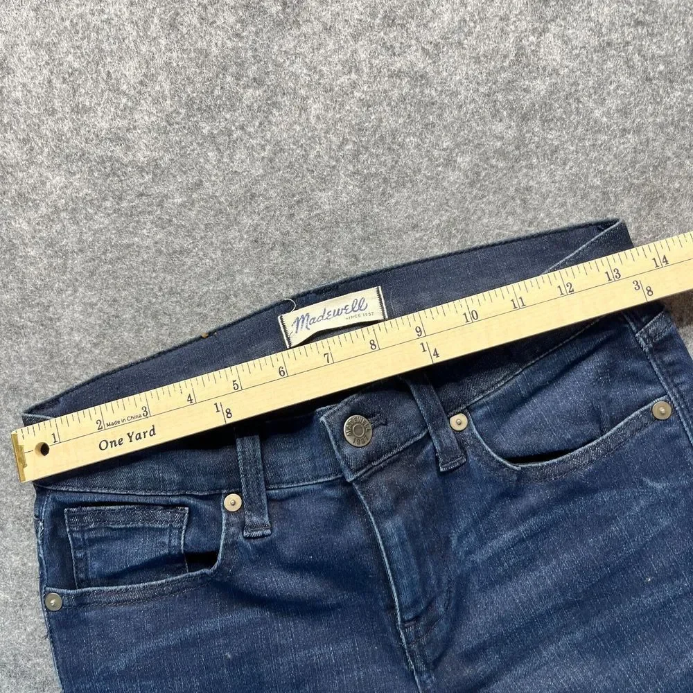 Madewell Jeans Women's 26 Skinny Skinny Dark Blue‎ Stretch Denim Ankle Zip